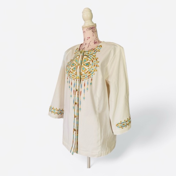 Bob Mackie Santa Fe Dream Embroidered Sleeve Jacket - Picture 3 of 5